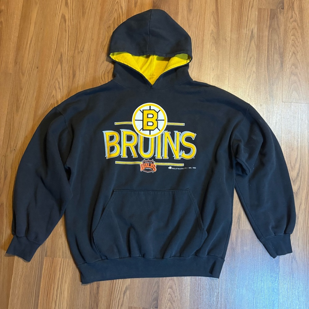 Vintage 1992 Bulletin Athletic Boston Bruins Hoodie Fits XL